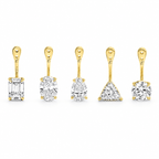 Glow Drop oorbellen in 14K geelgoud met verschillende slijpvormen lab-grown diamanten