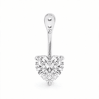 Glow Drop oorbel met hartvormige lab-grown diamant in 14K witgoud