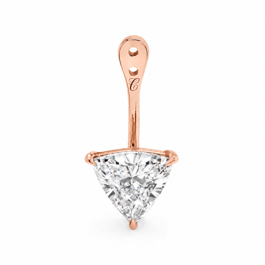 Glow Drop oorbel met driehoekige trillion cut lab-grown diamant in 14K roségoud