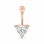 Glow Drop oorbel met driehoekige trillion cut lab-grown diamant in 14K roségoud