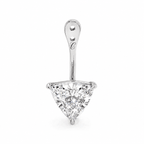 Glow Drop oorbel met driehoekige trillion cut lab-grown diamant in 14K witgoud