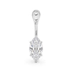 Glow Drop oorbel met marquise lab-grown diamant in 14K witgoud