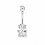 Glow Drop oorbel met ovale lab-grown diamant in 14K witgoud
