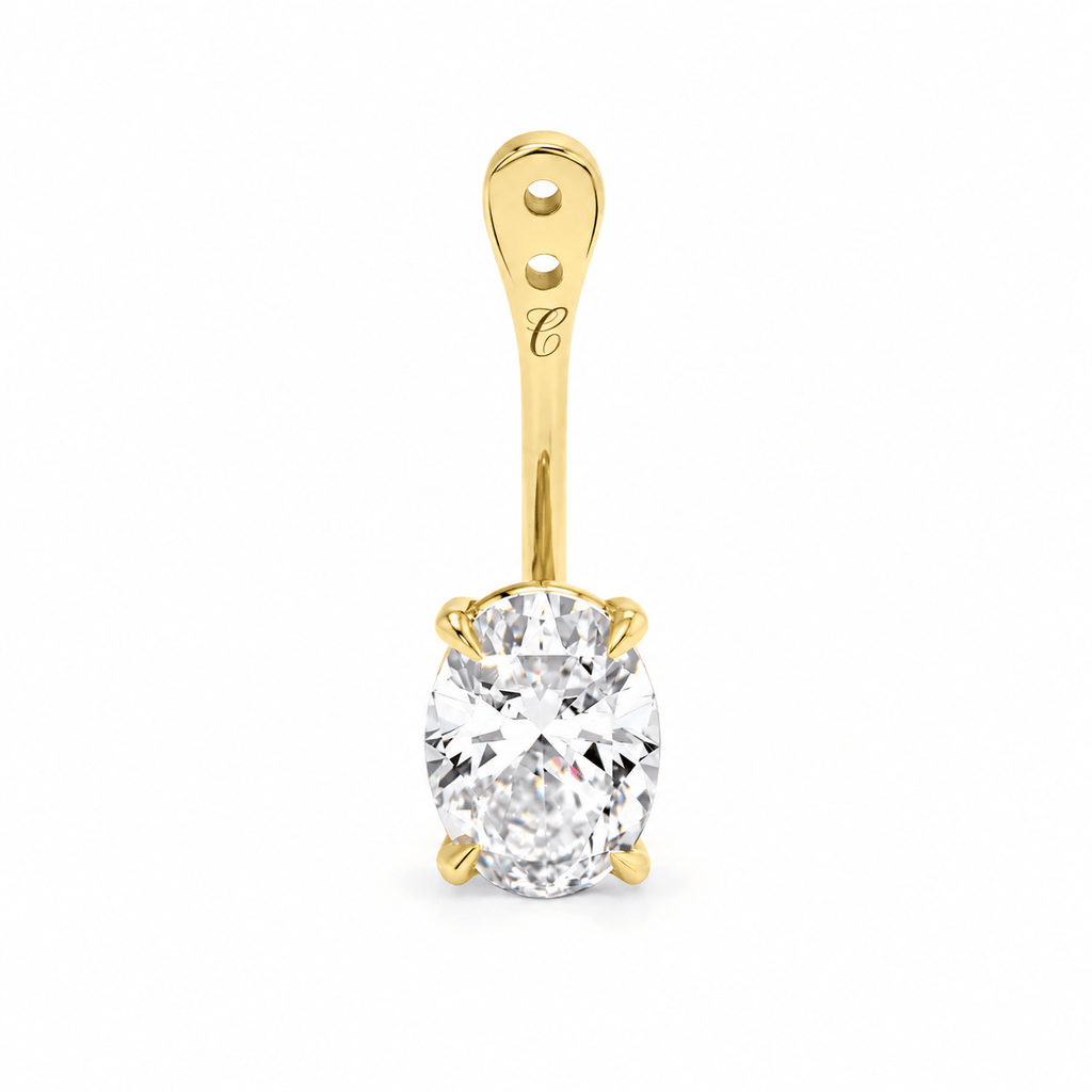 Glow Drop oorbel met ovale lab-grown diamant in 14K geelgoud