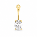 Glow Drop oorbel met ovale lab-grown diamant in 14K geelgoud