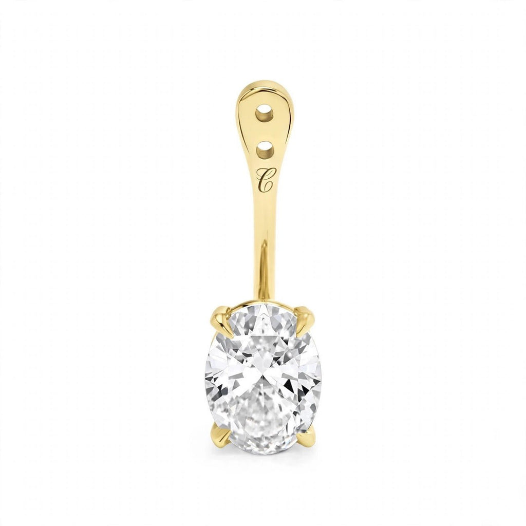 Glow Drop oorbel met ovale lab-grown diamant in 14K geelgoud