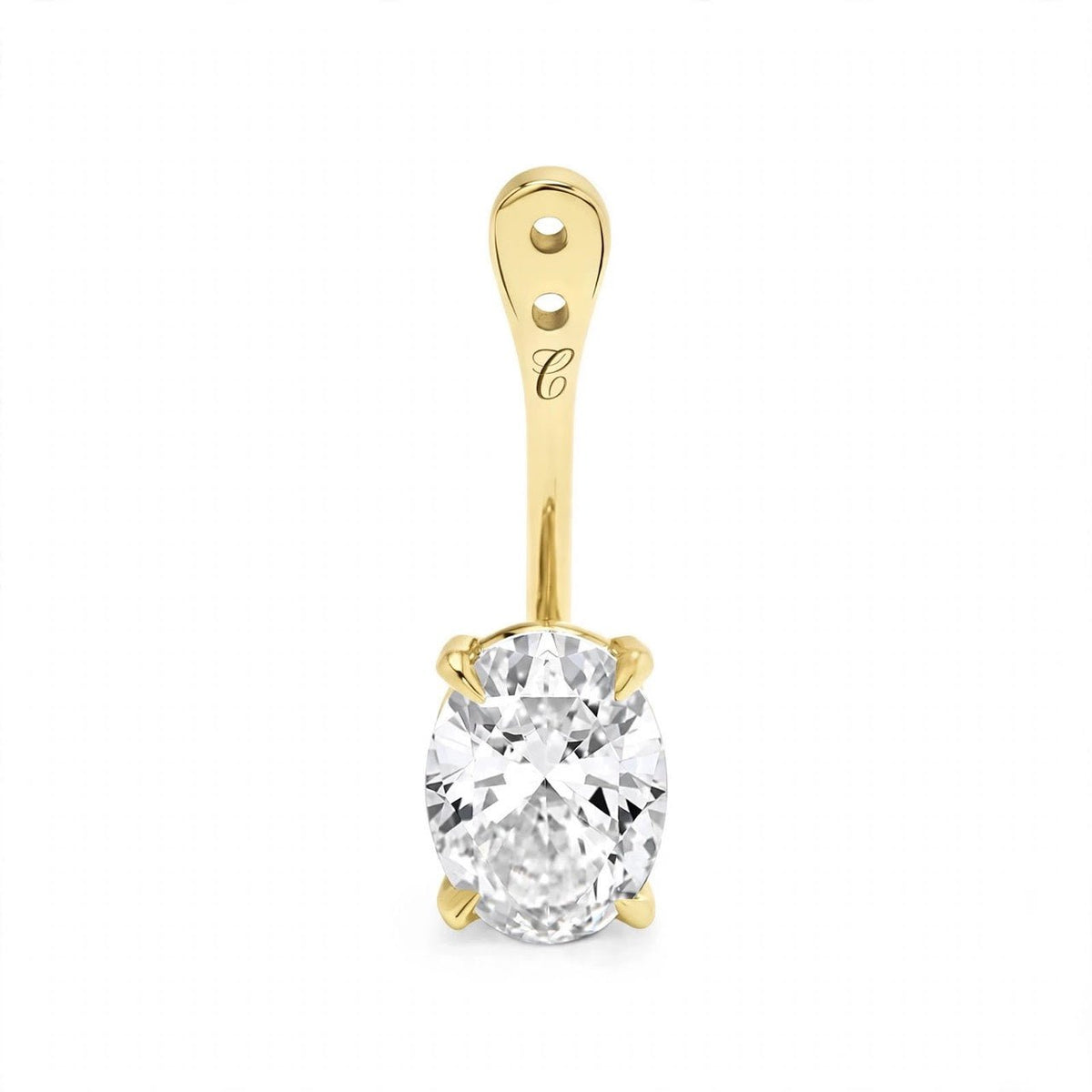 Glow Drop oorbel met ovale lab-grown diamant in 14K geelgoud