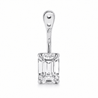 Glow Drop oorbel met emerald cut lab-grown diamant in 14K witgoud