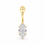 Glow Drop oorbel met marquise lab-grown diamant in 14K geelgoud
