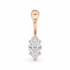 Glow Drop oorbel met marquise lab-grown diamant in 14K roségoud