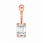 Glow Drop oorbel met emerald cut lab-grown diamant in 14K roségoud
