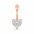 Glow Drop oorbel met hartvormige lab-grown diamant in 14K roségoud