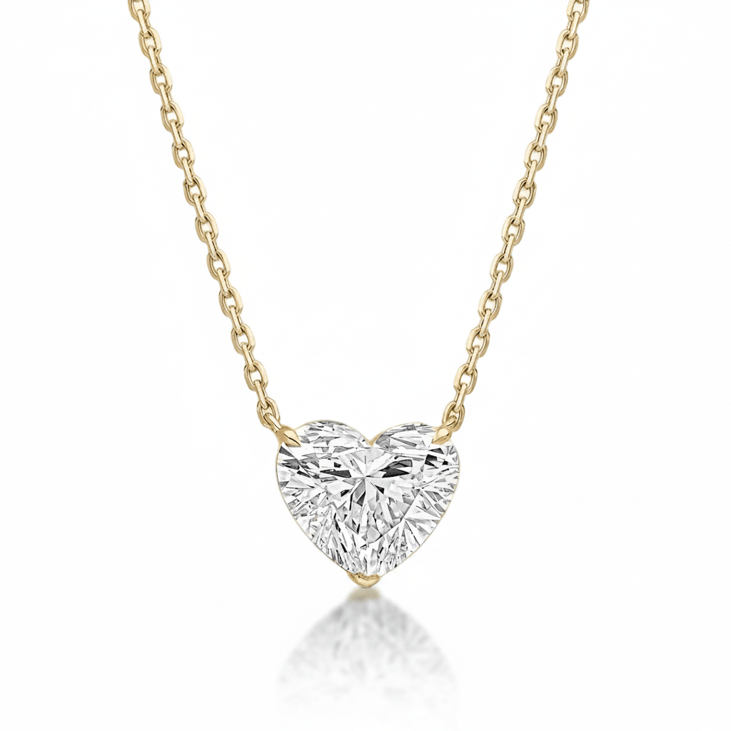 Heart Diamond Solitaire Necklace Cha Diamonds