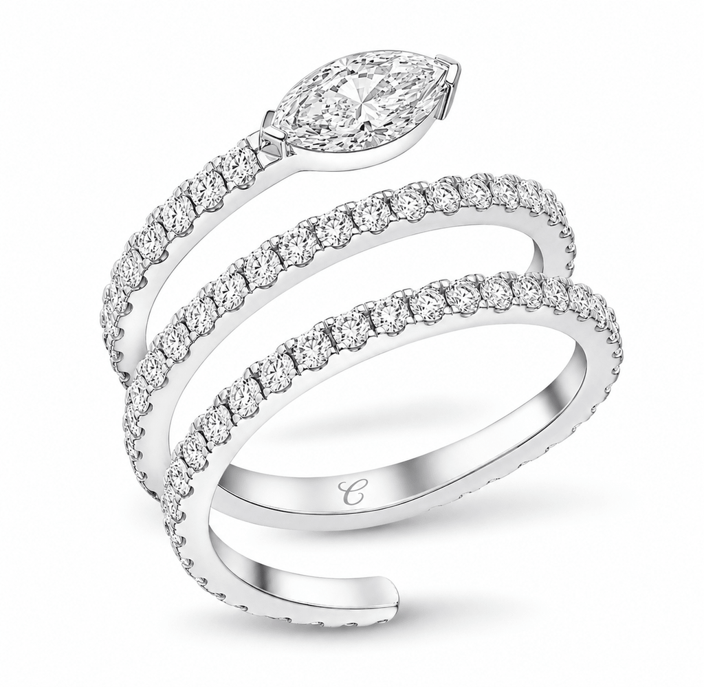 Marquise Cut Multi Row Ring fine-jewelry Cha Diamonds