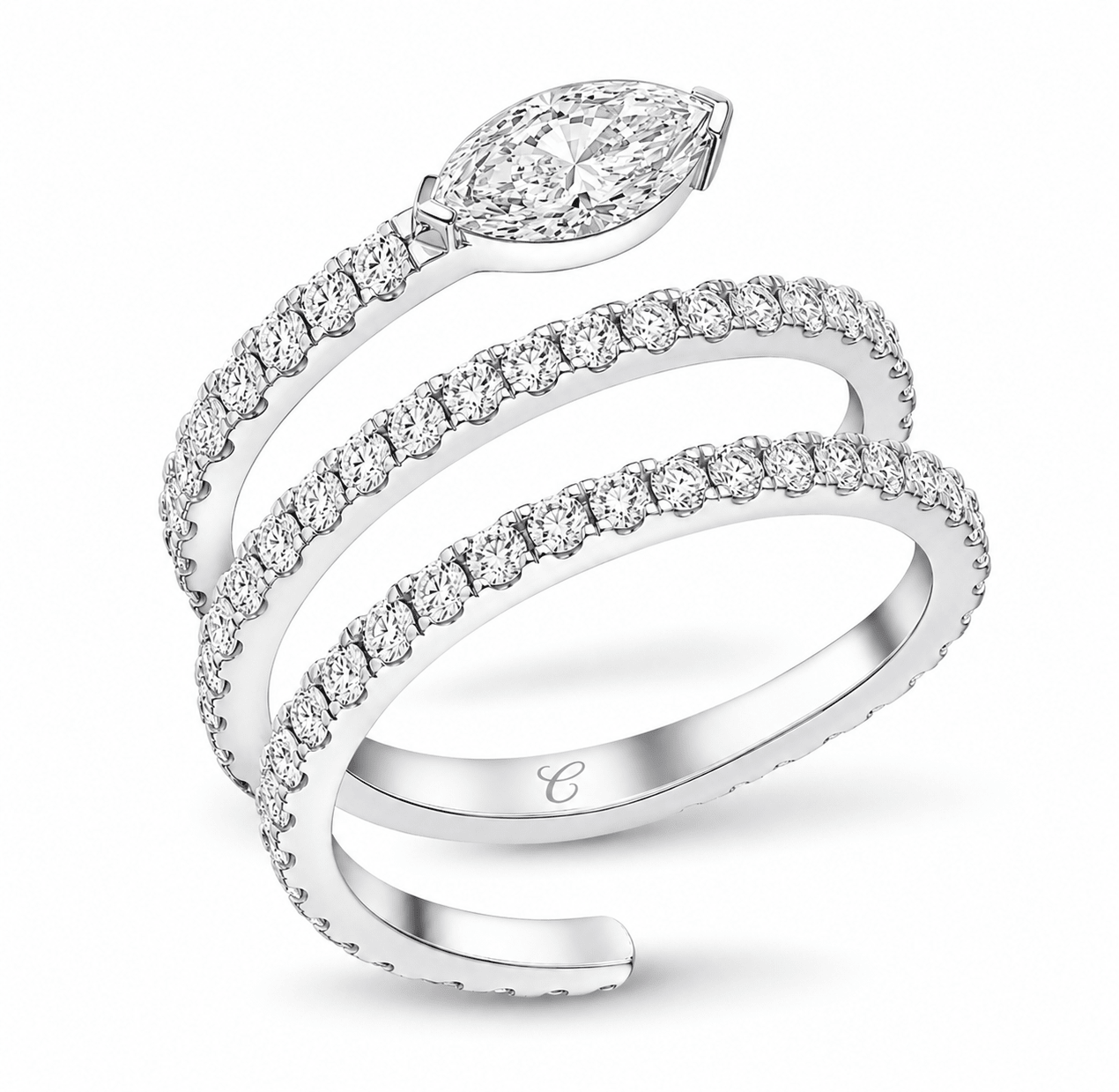 Marquise Cut Multi Row Ring fine-jewelry Cha Diamonds