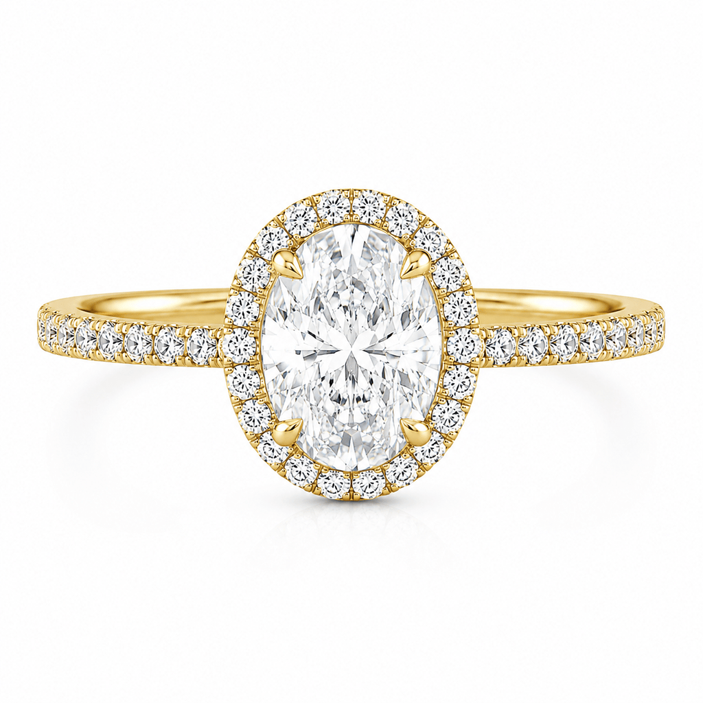Oval Cut Pavé Solitaire Ring fine-jewelry Cha Diamonds