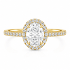 Oval Cut Pavé Solitaire Ring fine-jewelry Cha Diamonds