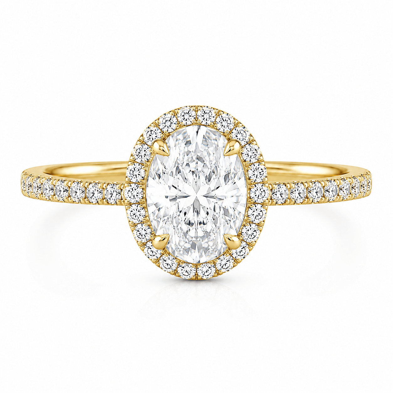 Oval Cut Pavé Solitaire Ring fine-jewelry Cha Diamonds