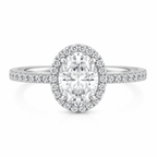 Oval Cut Pavé Solitaire Ring fine-jewelry Cha Diamonds