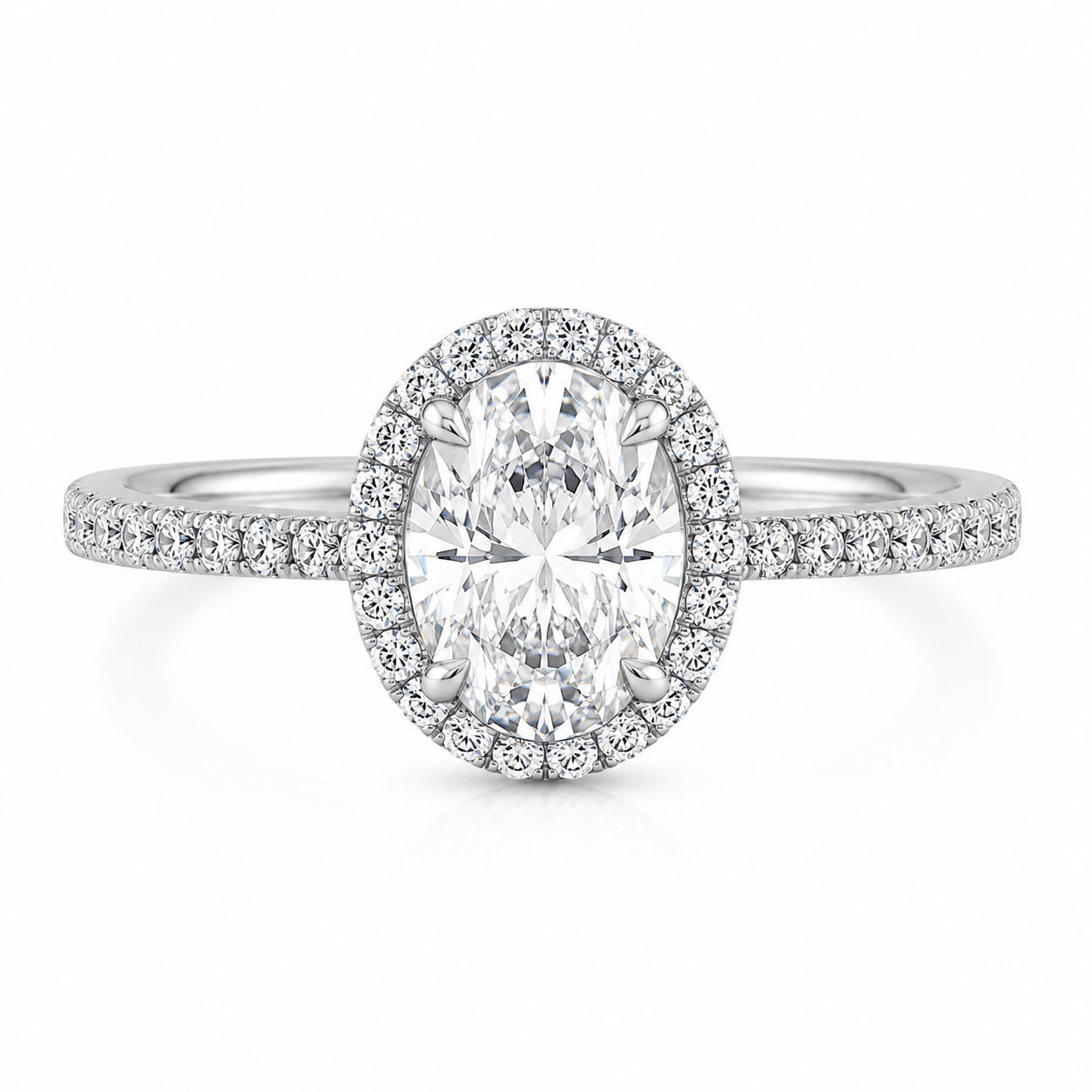 Oval Cut Pavé Solitaire Ring fine-jewelry Cha Diamonds