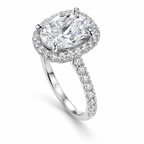 Oval Cut Pavé Solitaire Ring fine-jewelry Cha Diamonds