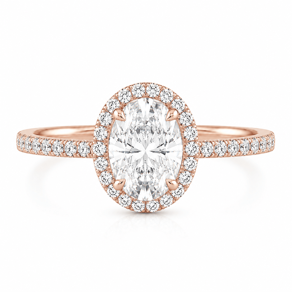 Oval Cut Pavé Solitaire Ring fine-jewelry Cha Diamonds