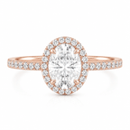 Oval Cut Pavé Solitaire Ring fine-jewelry Cha Diamonds