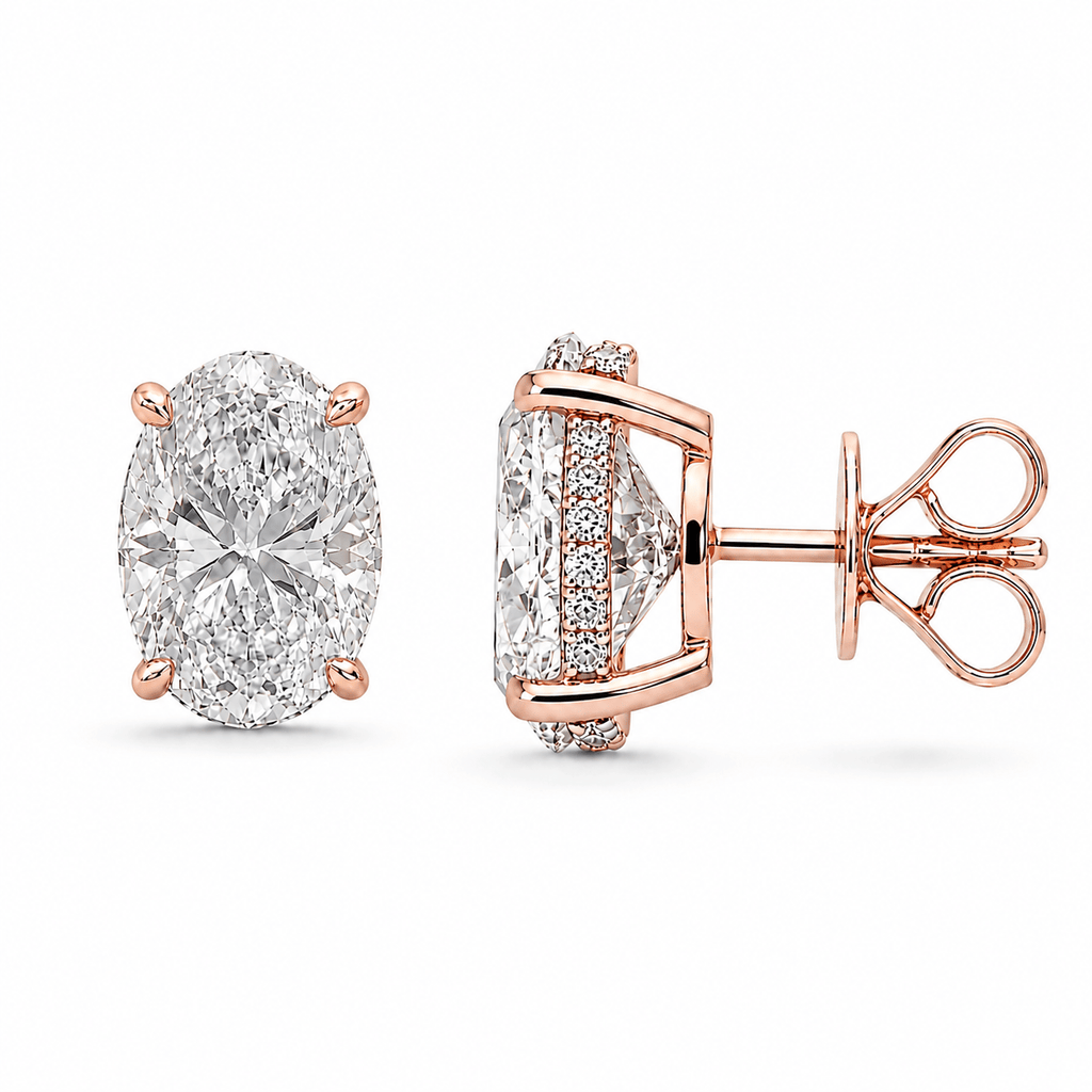 Oval Diamond Stud Earrings (Pair) fine-jewelry Cha Diamonds