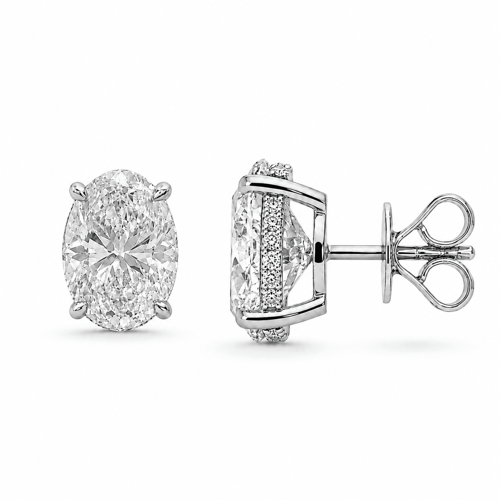 Oval Diamond Stud Earrings (Pair) fine-jewelry Cha Diamonds