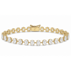 Oval Horizontal Tennis Armband Cha Diamonds