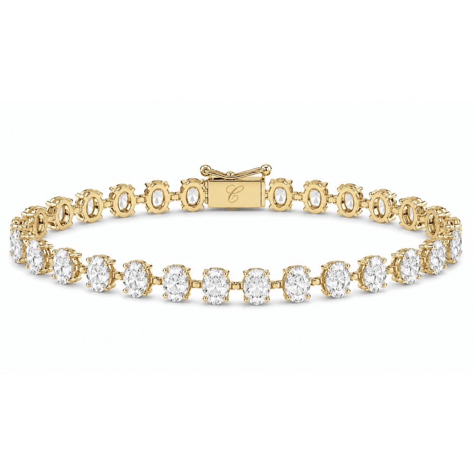 Oval Horizontal Tennis Armband Cha Diamonds