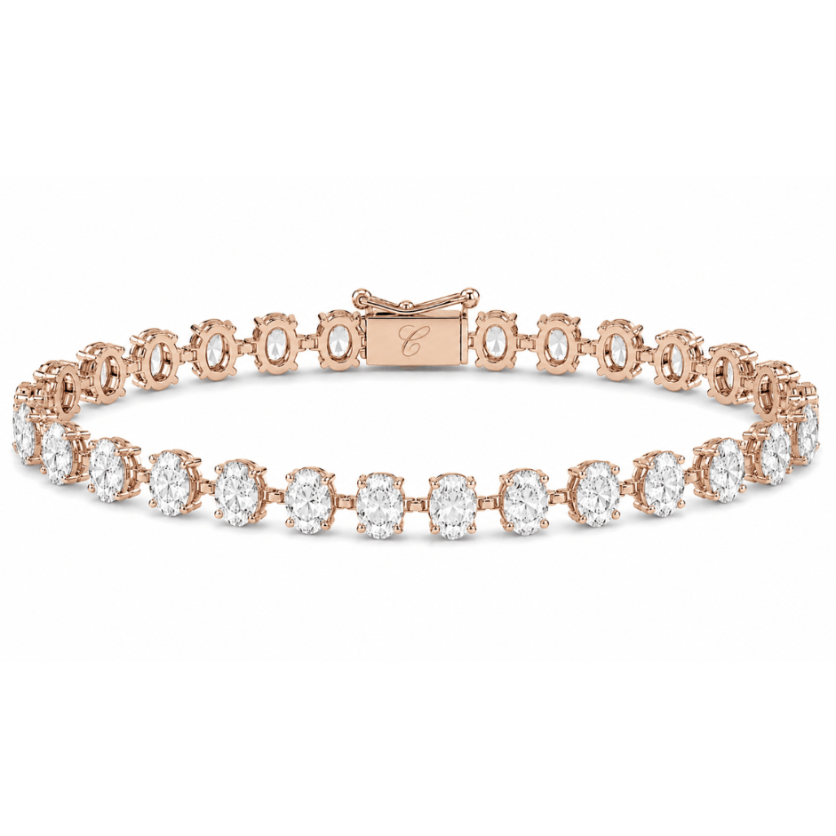 Oval Horizontal Tennis Armband Cha Diamonds