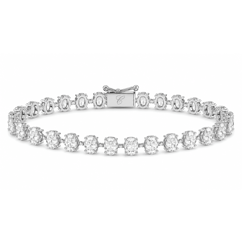 Oval Horizontal Tennis Armband Cha Diamonds