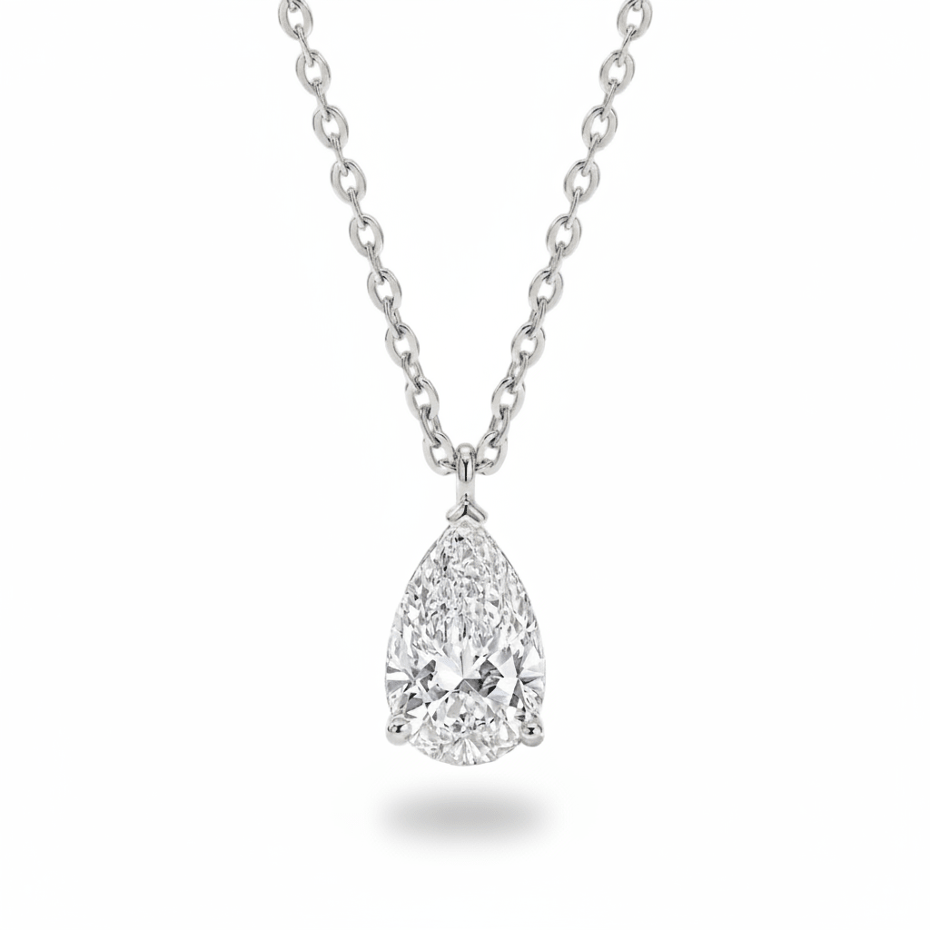 Pear Diamond Solitaire Necklace Cha Diamonds