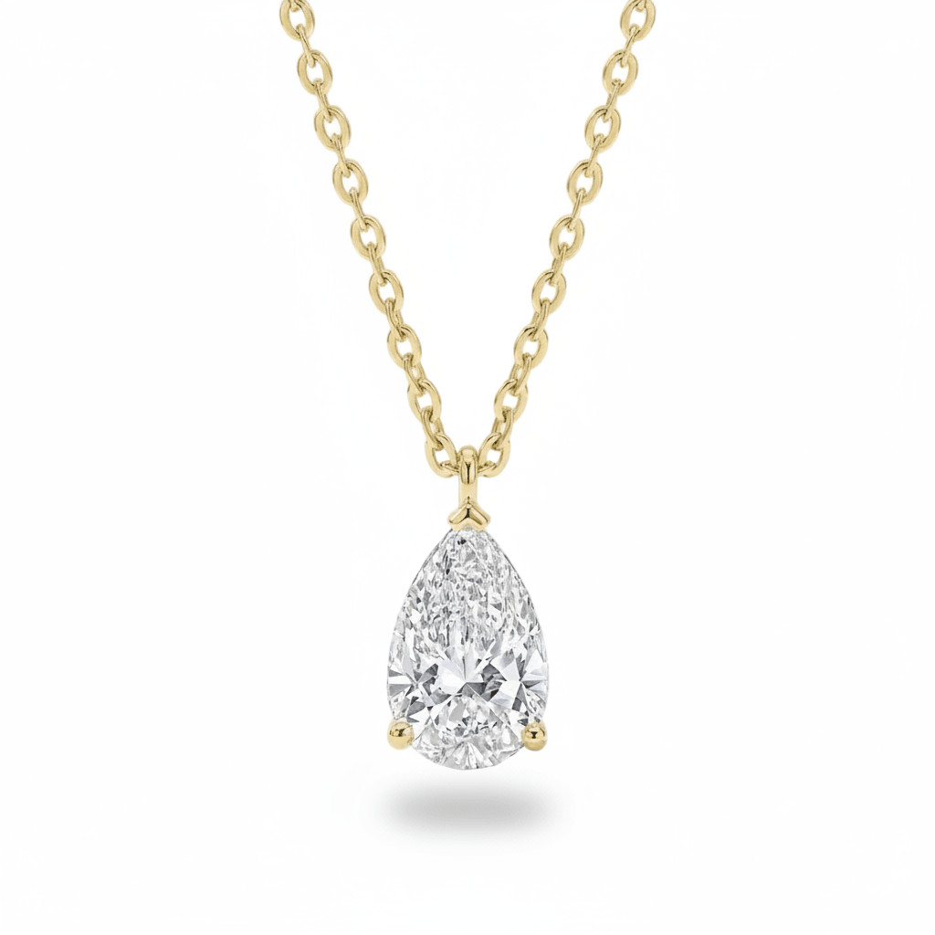 Pear Diamond Solitaire Necklace Cha Diamonds