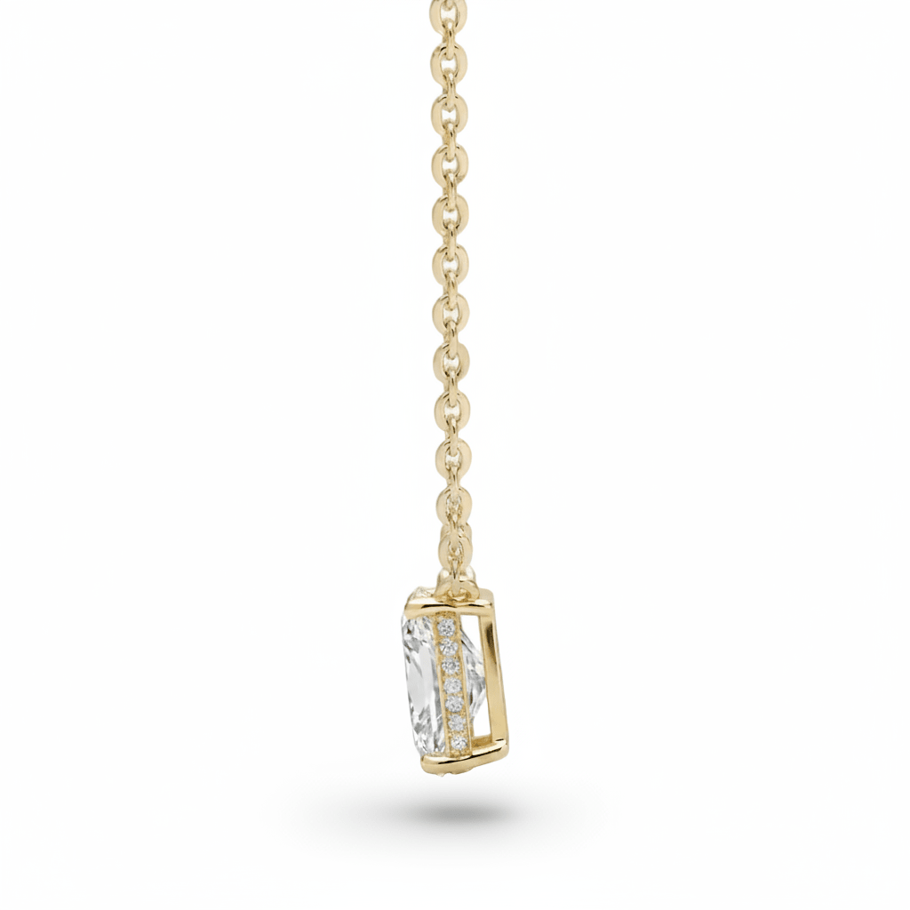 Pear Diamond Solitaire Necklace Cha Diamonds