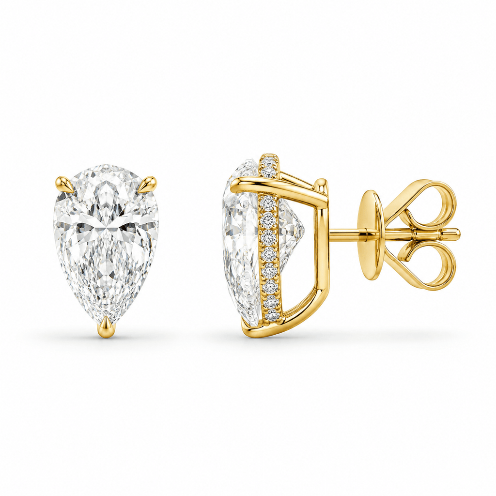 Pear Diamond Stud Earrings (Pair) fine-jewelry Cha Diamonds