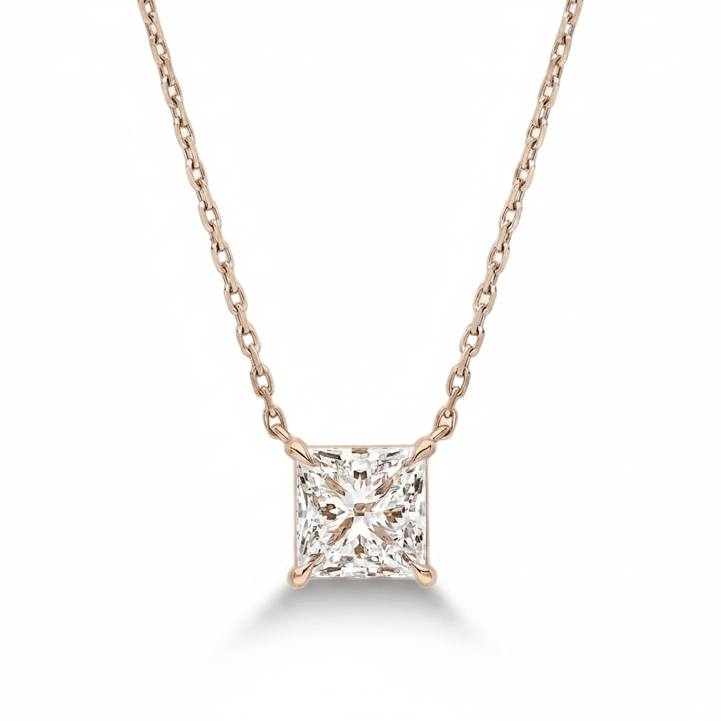 Princess Diamond Solitaire Necklace Cha Diamonds