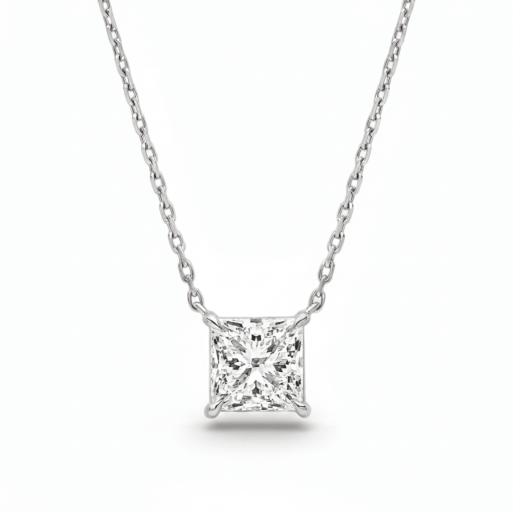 Princess Diamond Solitaire Necklace Cha Diamonds