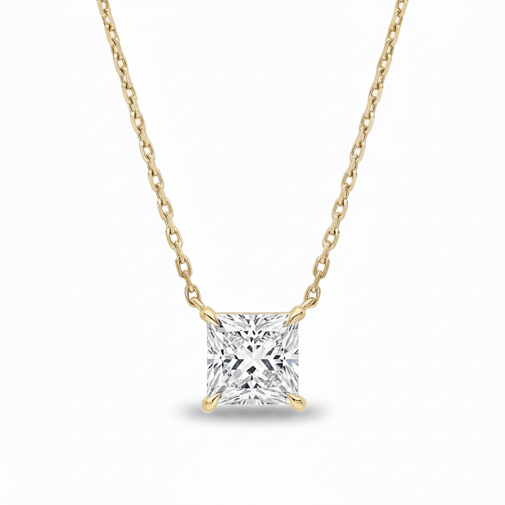 Princess Diamond Solitaire Necklace Cha Diamonds