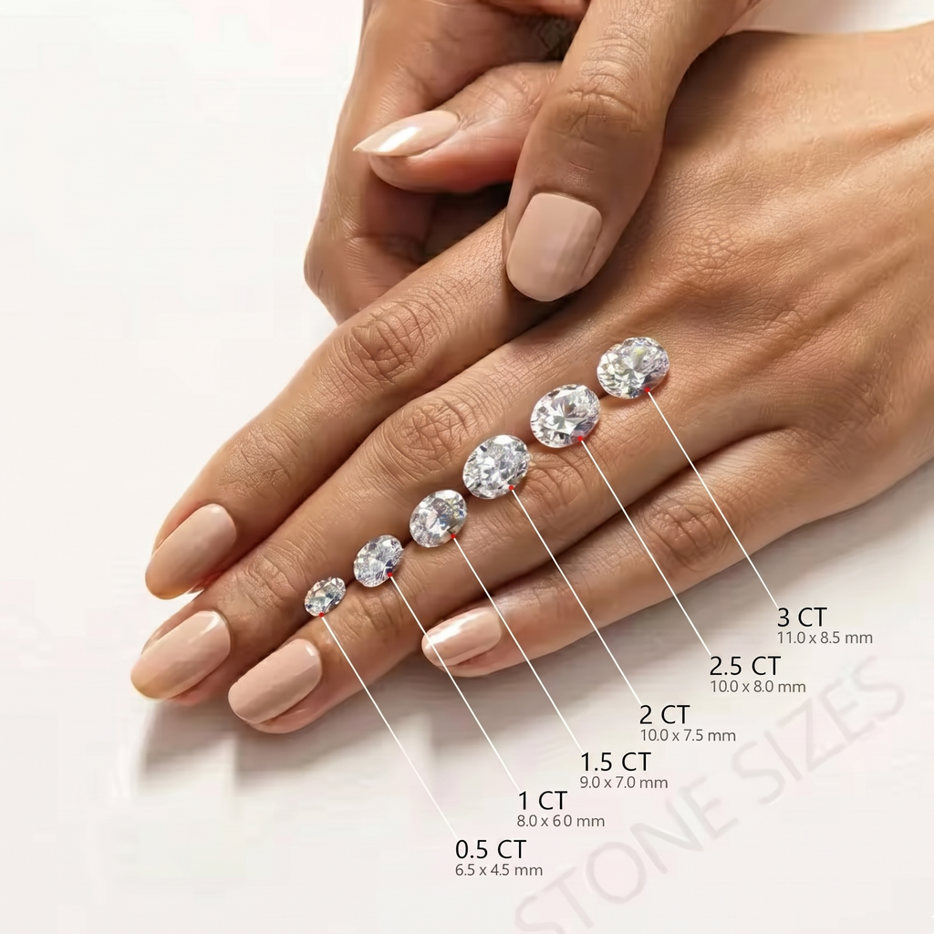 Oval Diamond Stud Earrings (Pair)