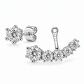 2-Way oorbellen met ronde lab-grown diamanten in witgoud, als oorknopje en ear jacket