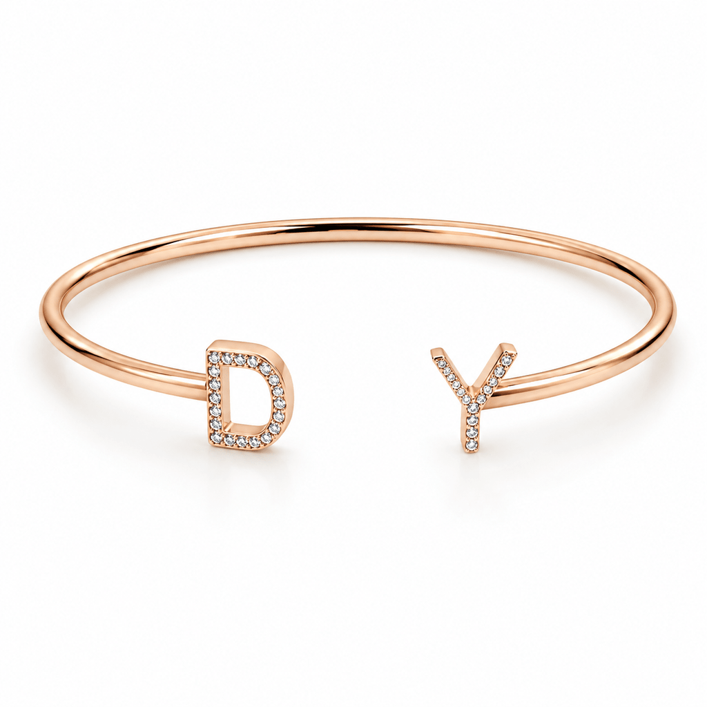 The Cha Bangle – Your Two-Initial Pavé Statement fine-jewelry Cha Diamonds