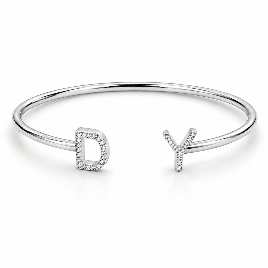 The Cha Bangle – Your Two-Initial Pavé Statement fine-jewelry Cha Diamonds